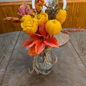 Autumn Floral Arrangement with Yellow and Orange Accents